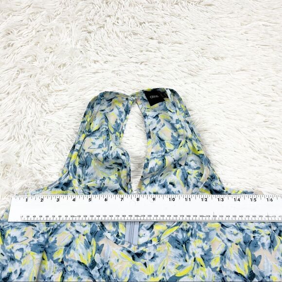 ASOS Blue Yellow Tiered Blouse 6 - Picture 4 of 7